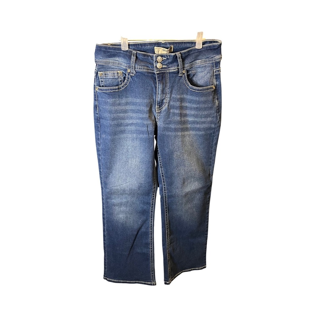 Sandpiper Petite Jeans Women's Size 8P Blue Bootcut Embellished Pockets RN112642